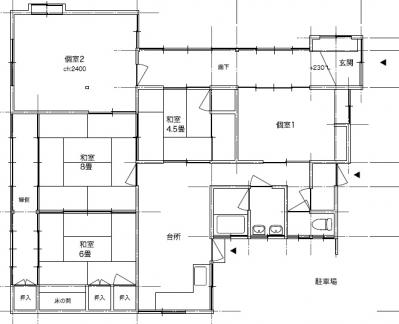 改修前の間取り図