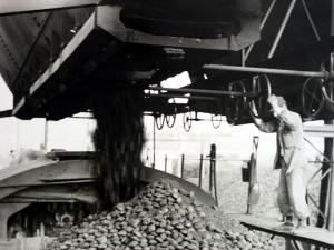 石炭を積んでいる蒸気機関車