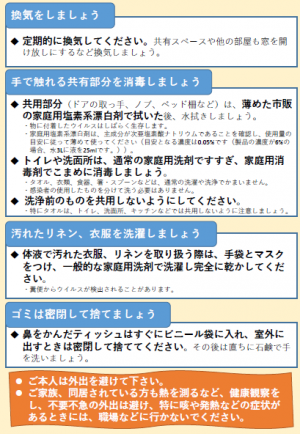 家庭内でご注意いただきたいこと（裏面）