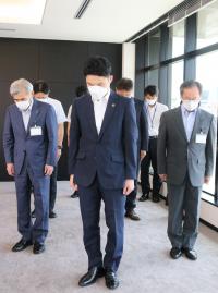 平成30年７月豪雨災害で亡くなられた方への黙とう