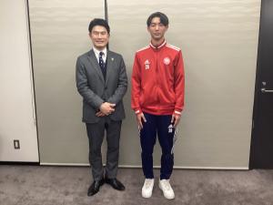 高円宮杯JFA第35回全日本ユースU-15サッカー選手権大会に出場する礒合選手　表敬訪問