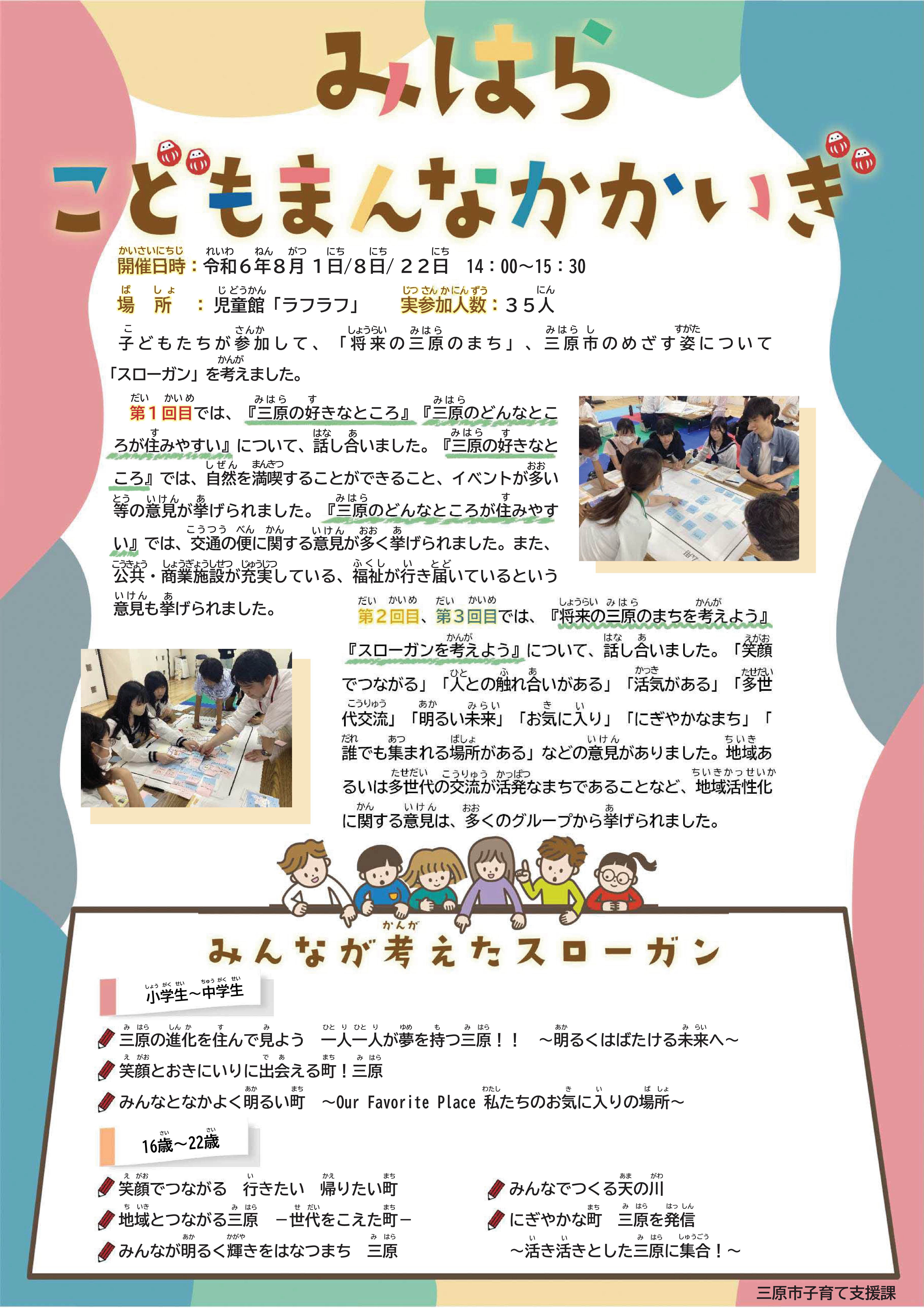 こどもまんなかかいぎ開催内容