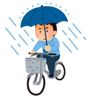 傘を手に持った運転