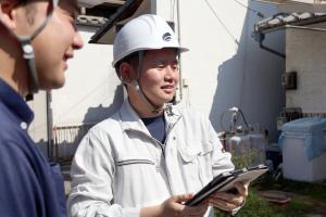 土木技術職　現場での打ち合わせの様子