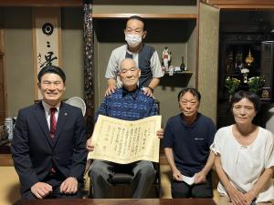 三原市内最高齢者及び新100歳訪問②