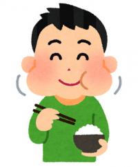 よく噛んで食べるイラスト