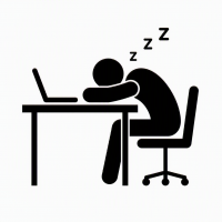 居眠りする男性のイラスト
