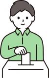 投票する男性