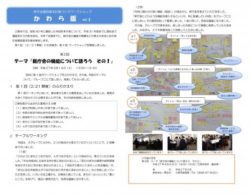 かわら版（第２回ワークショップの概要）