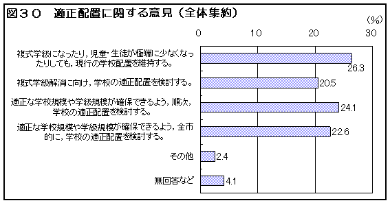 図３０　適正配置に関する意見（全体集約）