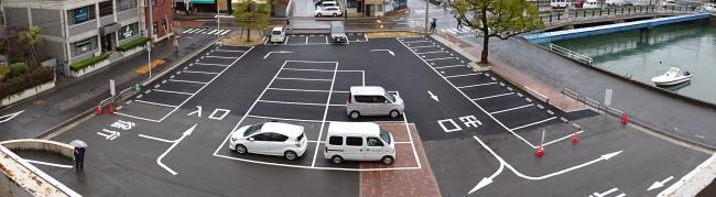 完成した仮駐車場