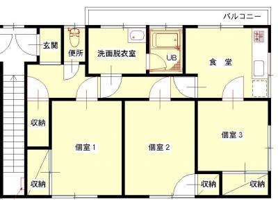 シェアハウスの間取り図