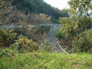 滝へ通じる道路の写真