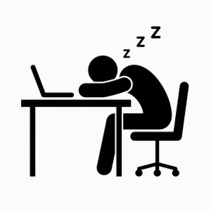 居眠りする男性のイラスト