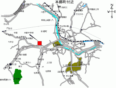 本郷中学校周辺図